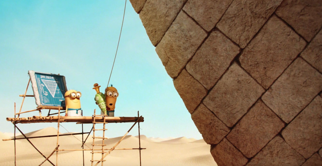 A cartoon characters on a scaffolding

Description automatically generated