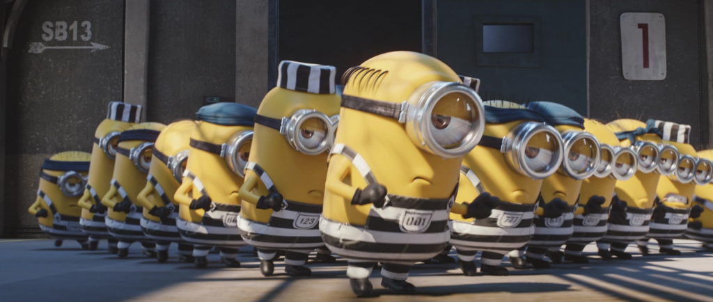 A group of yellow characters in garment

Description automatically generated